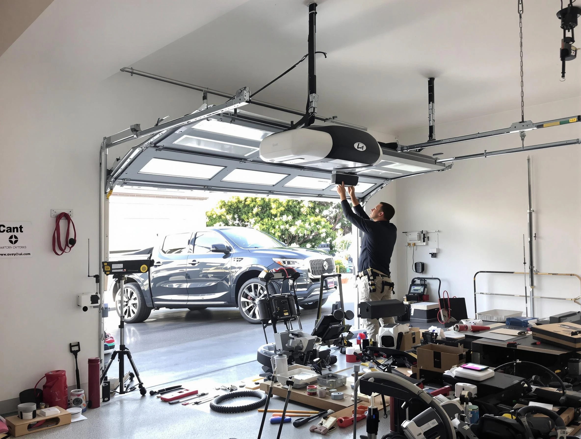 Mountain Park Garage Door Repair specialist installing smart garage door opener system in Mountain Park home