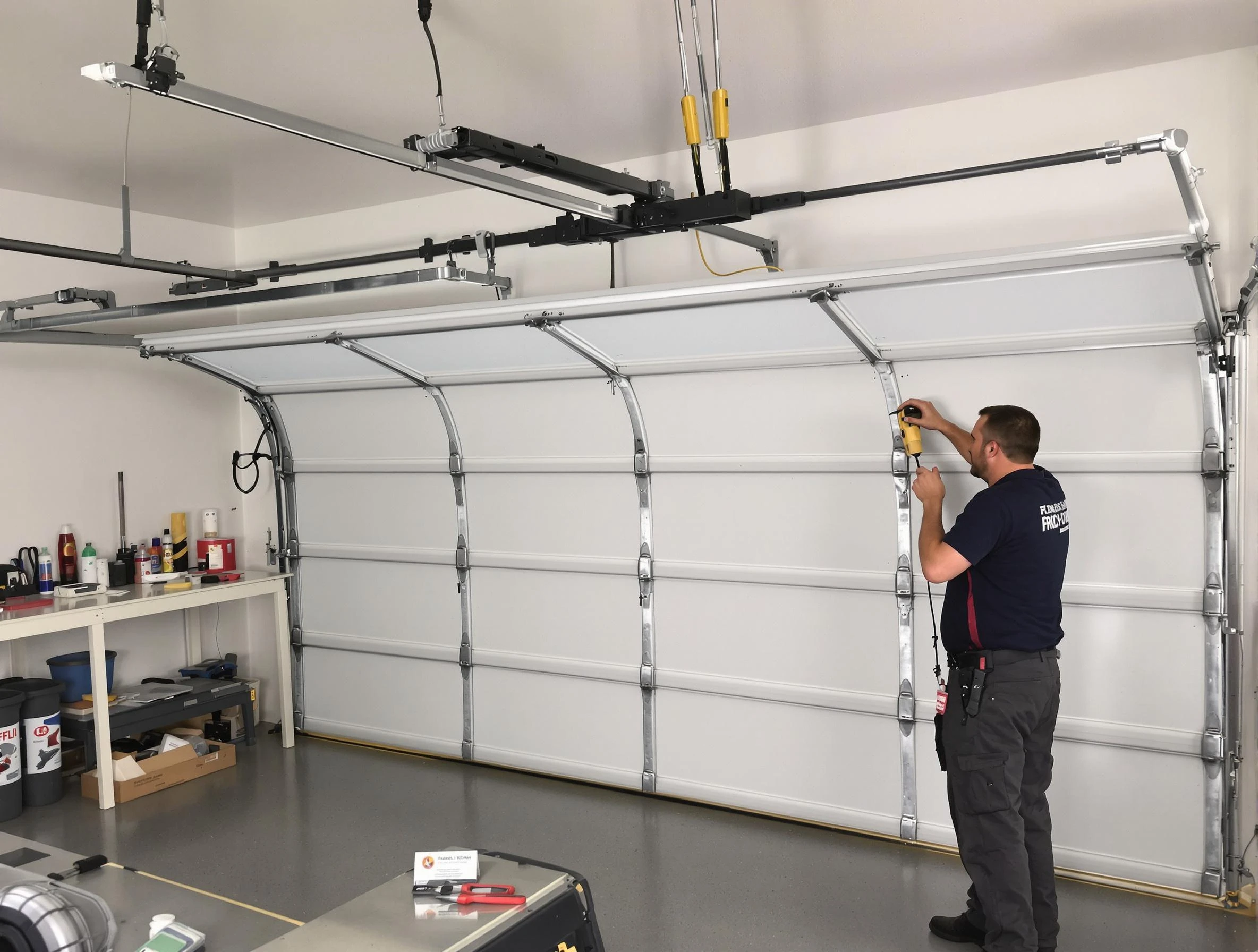 Mountain Park Garage Door Repair certified technician performing overhead door system repair in Mountain Park
